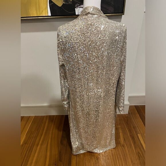 BB Dakota Steve Madden silver sequin duster size XS NWT - Picture 8 of 12